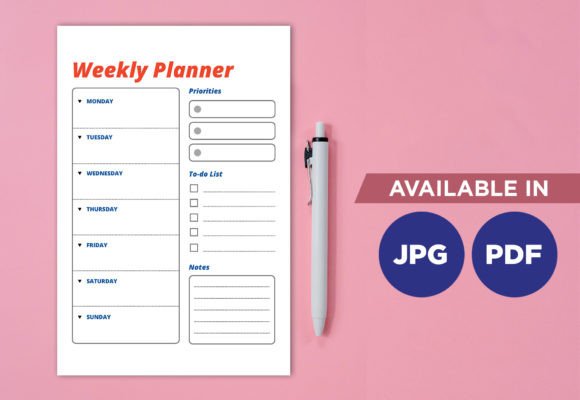 Download Weekly Planner Print Templates - Print template Collection