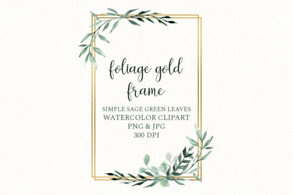 Download Foliage Gold Frame Watercolor Border - Frame Collection