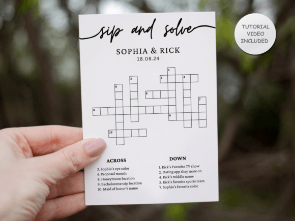 Download Custom Crossword Puzzle Wedding Template - Wedding template Collection