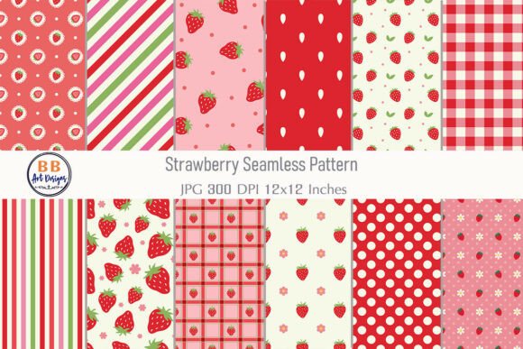 Download Strawberry Pattern Spring Summer Paper - Spring Collection